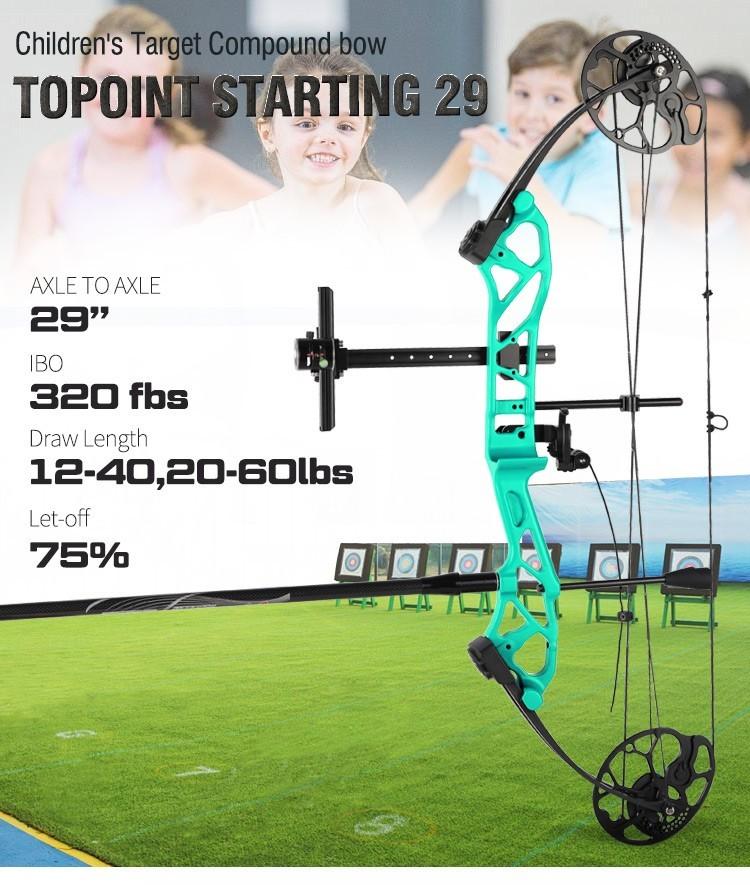 Topoint Starting 29 Youth Target Compound Bow Package 12-40lbs RH