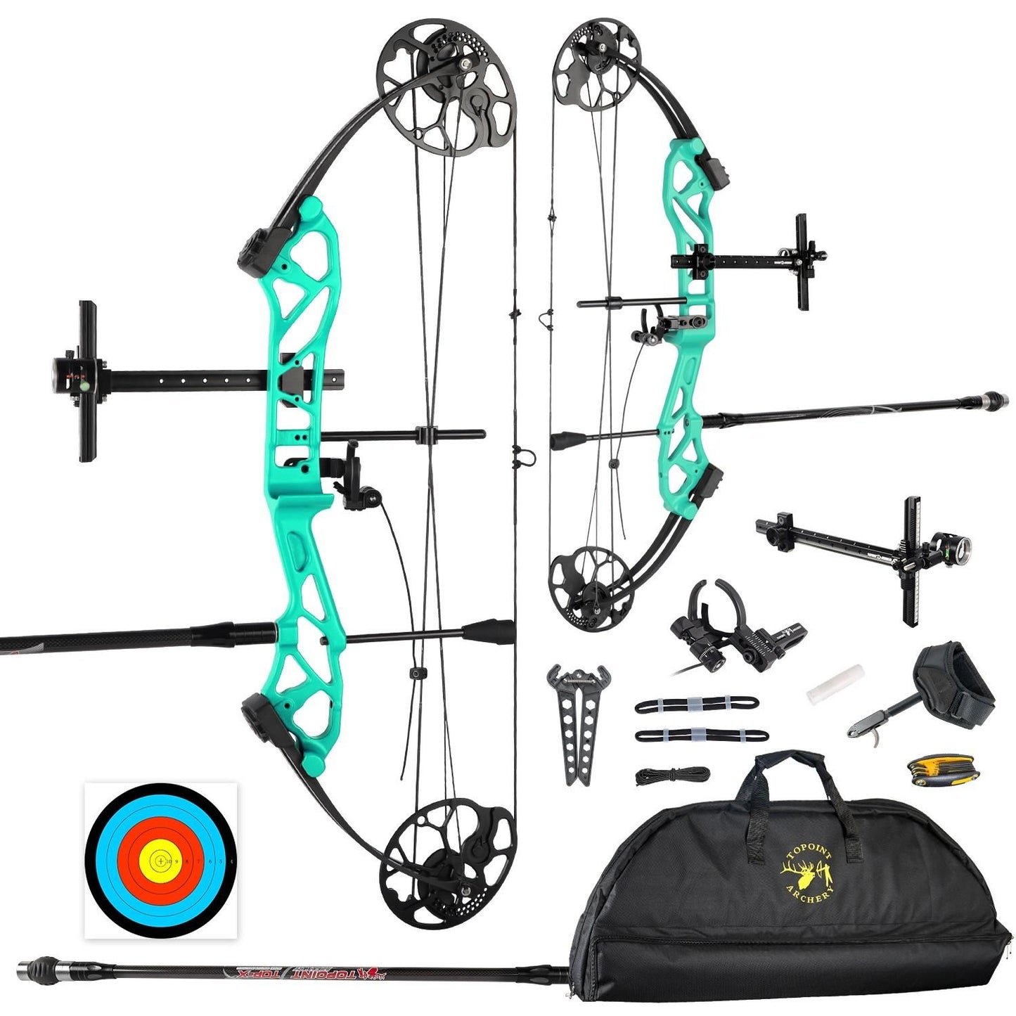 Topoint Starting 29 Youth Target Compound Bow Package 12-40lbs RH