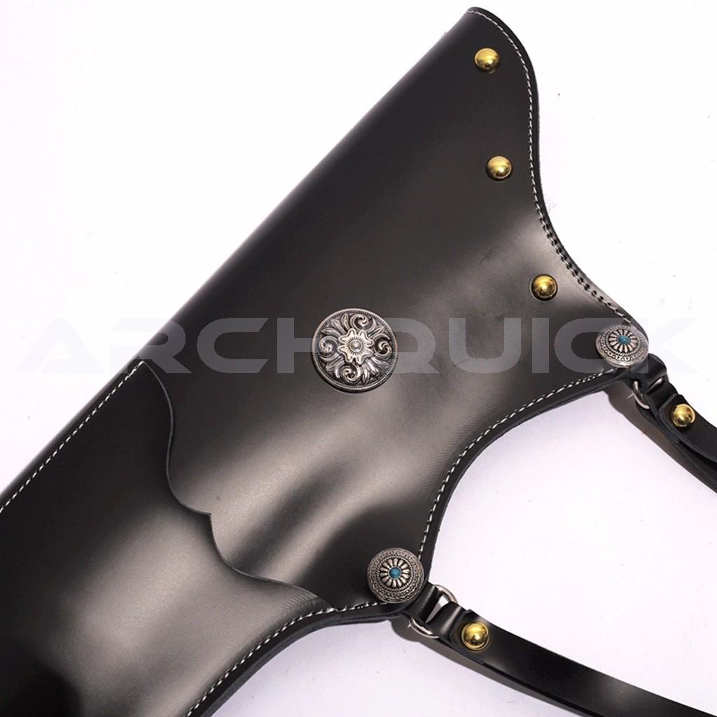 AAP Traditional Bow Quiver Cow Leather Waist Side Fletching Forward / Backward