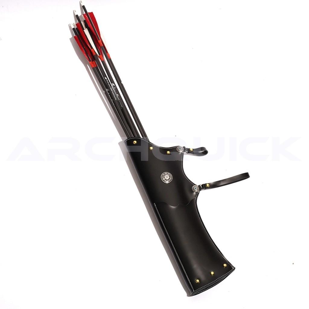 AAP Traditional Bow Quiver Cow Leather Waist Side Fletching Forward / Backward