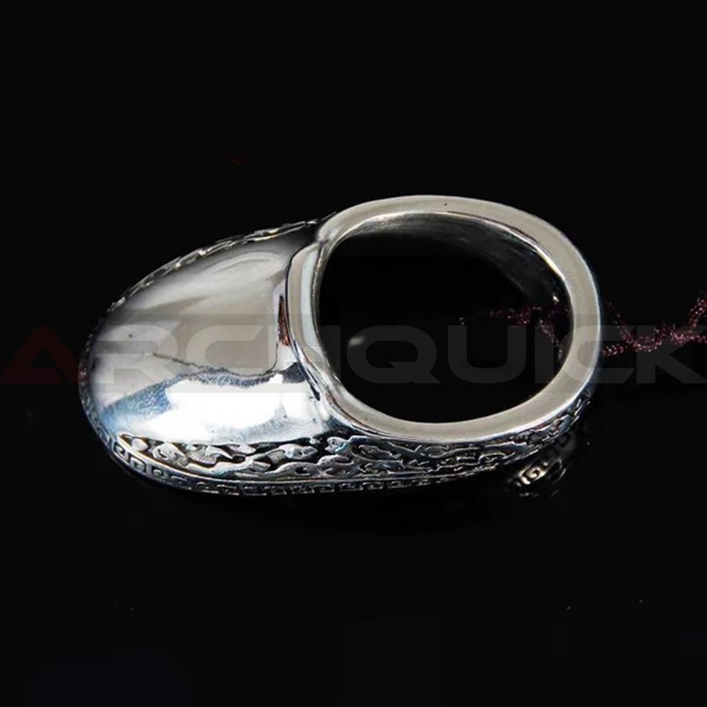 Archery Tibetan silver Thumb Ring Finger Protector Guard For Traditional Bow