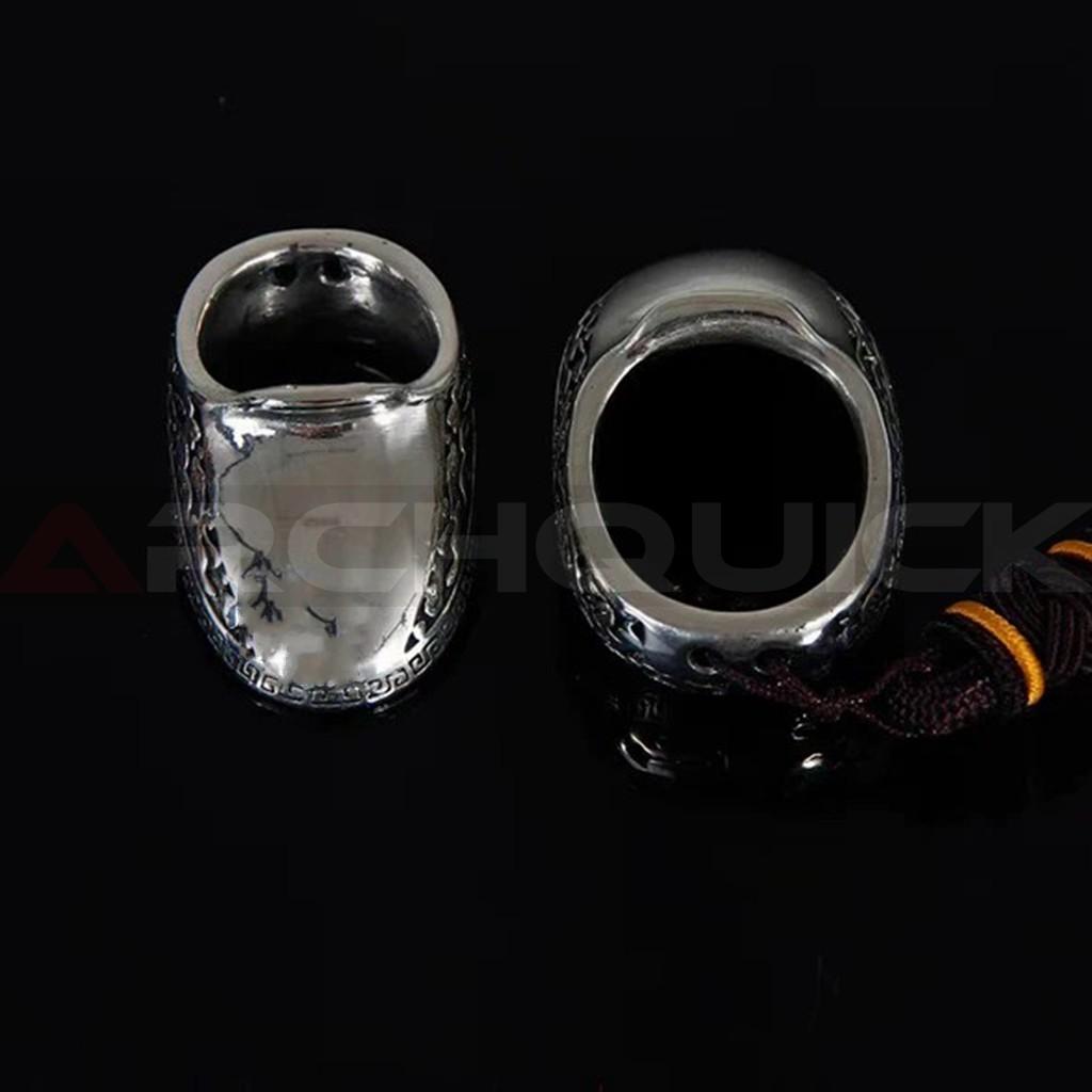 Archery Tibetan silver Thumb Ring Finger Protector Guard For Traditional Bow