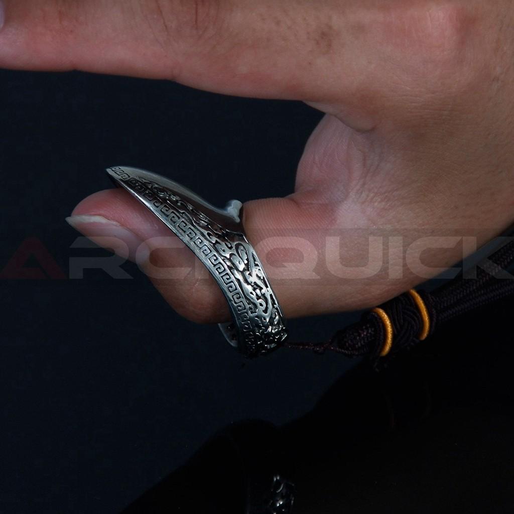 Archery Tibetan silver Thumb Ring Finger Protector Guard For Traditional Bow