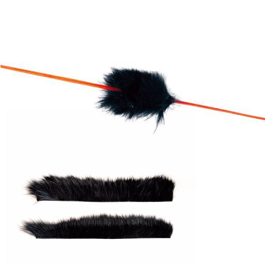 OLD MOUNTAIN ARCHERY RABBIT FUR STRING SILENCERS - Black / Grey
