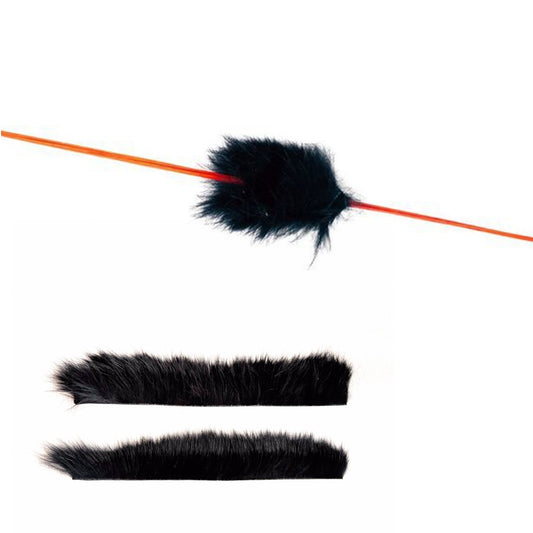 OLD MOUNTAIN ARCHERY RABBIT FUR STRING SILENCERS - Black / Grey