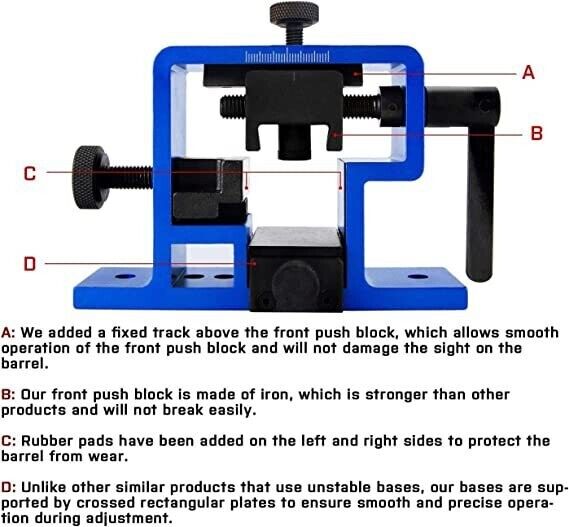 Wgear sight pusher Sight Tool with Heavy-Duty Construction Universal Rear Sight