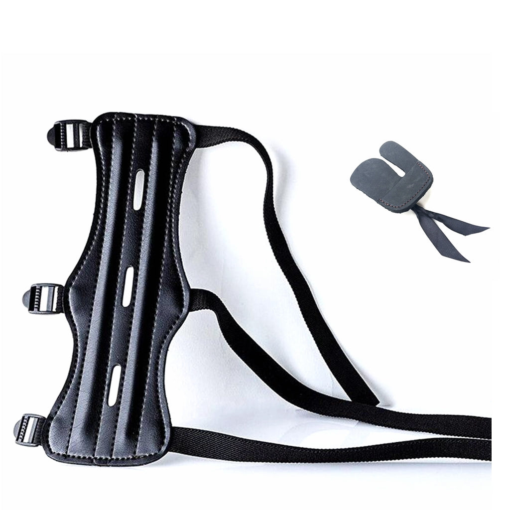 Archery Wrist Arm Guard Finger Tab Kit Compound Bow Recurve Bow Arm Protection