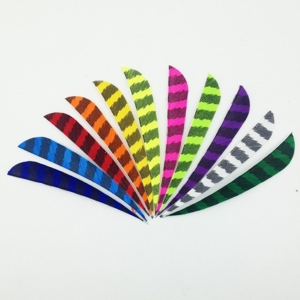 ARCHQUICK Arrow Vanes 4" Parabolic Barred RW Turkey Feather Fletching Vanes