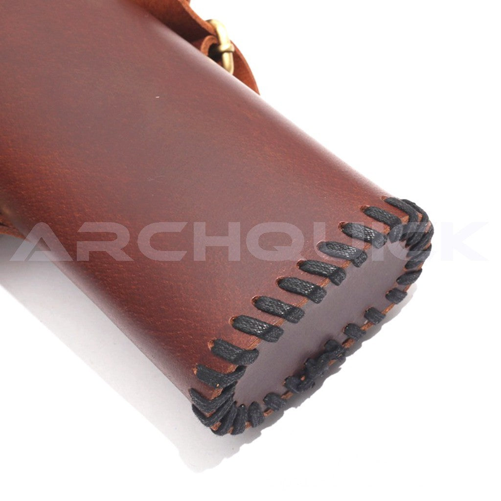 Traditional Archery Back Quiver Cow Leather Adjustable Strap Hunting Target