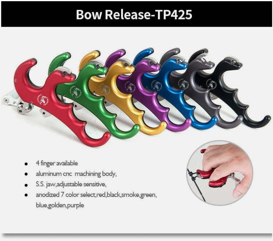Topoint Bow Releases-TP425 Compound Bow Thumb Trigger Release CNC Aluminium