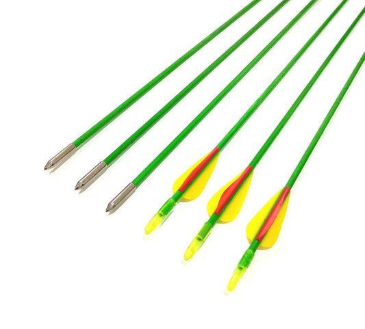 10x 26" Fiberglass Arrows 10-30lbs KIDS Prac Target Recurve Compound Bow Green