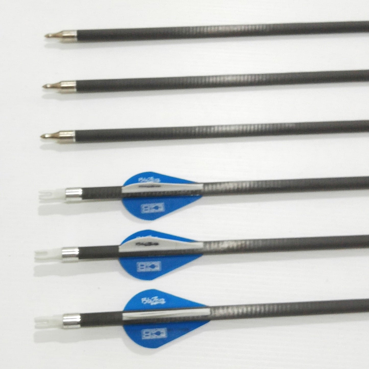 New 12 X 31.5" CARBON ARROWS 2" FLETCH Spine 340 400 COMPOUND OR RECURVE BOW