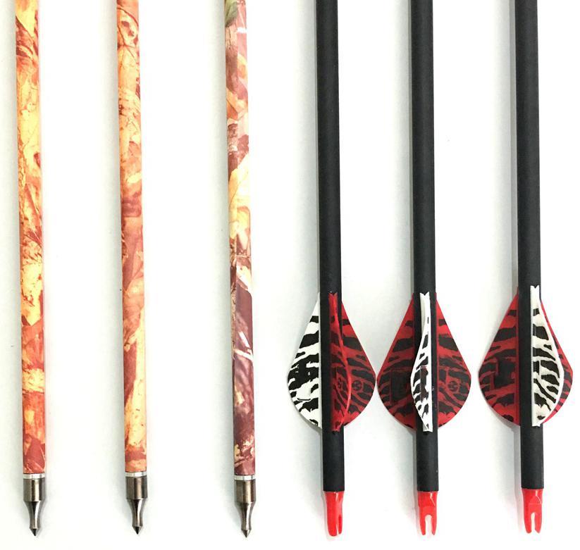MS Archery 31'' Camo Carbon Arrows Recurve Compound Bow Hunting SP500 12pcs