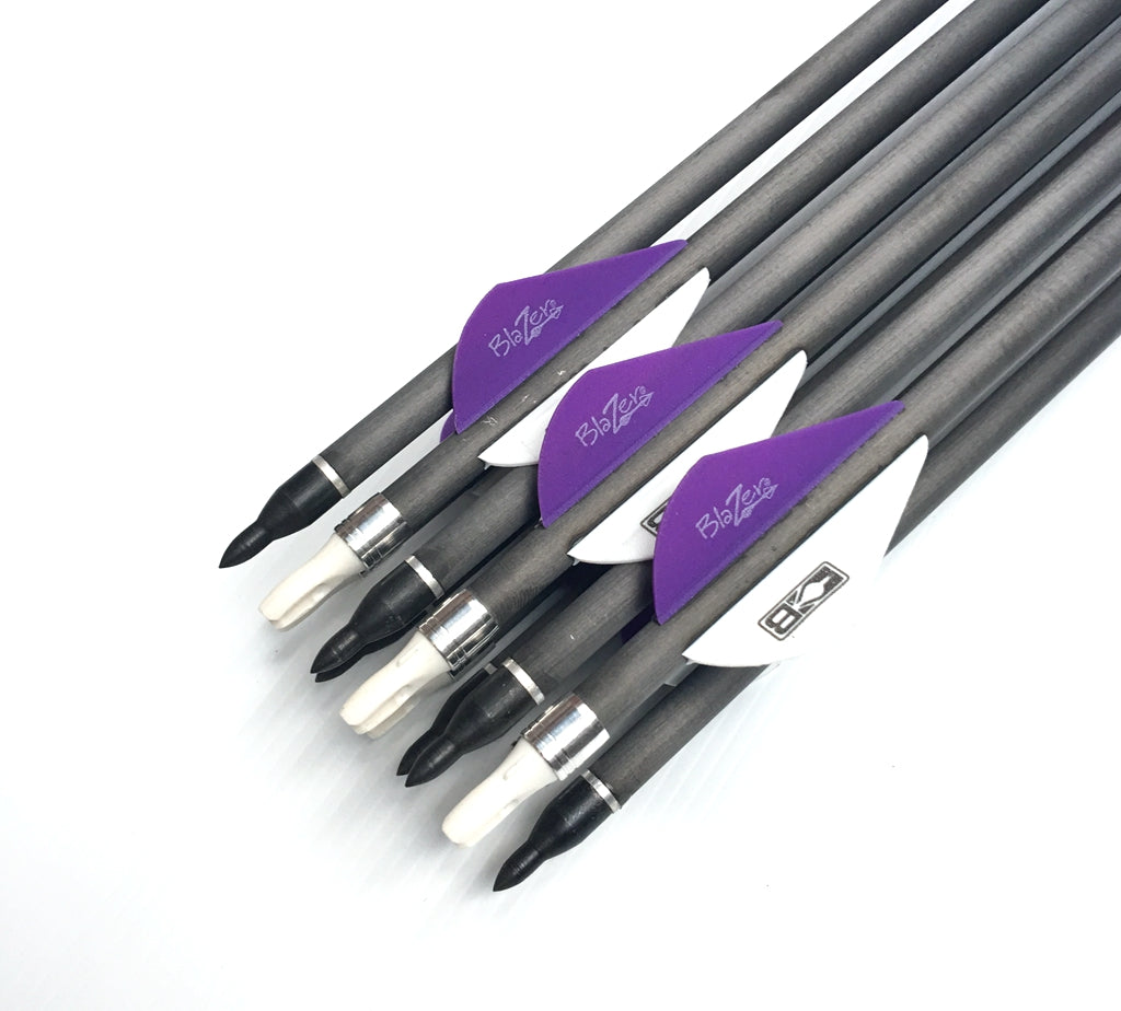 New 12 X 31.5" CARBON ARROWS 2" FLETCH Spine 340 400 COMPOUND OR RECURVE BOW