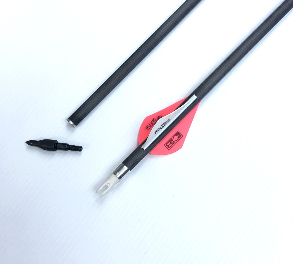 New 12 X 31.5" CARBON ARROWS 2" FLETCH Spine 340 400 COMPOUND OR RECURVE BOW