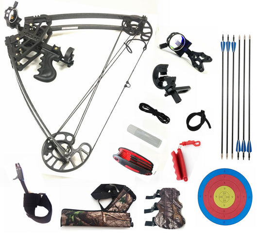 JunXing Triangle Compound Bow Archery Hunting Target Shooting Luxury Package 50lbs