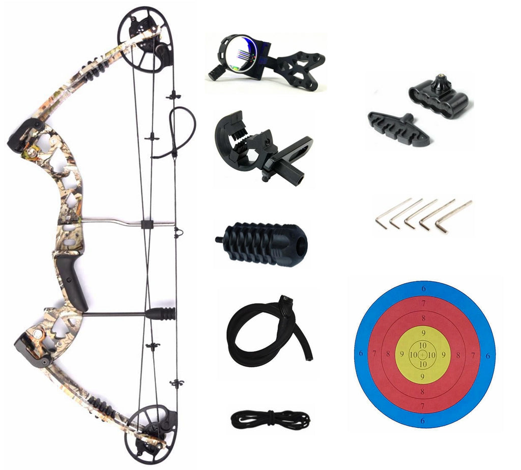 Junxing M1215 30-70lbs Compound Bow KIT Archery Bow HUNTING Package Black Camo