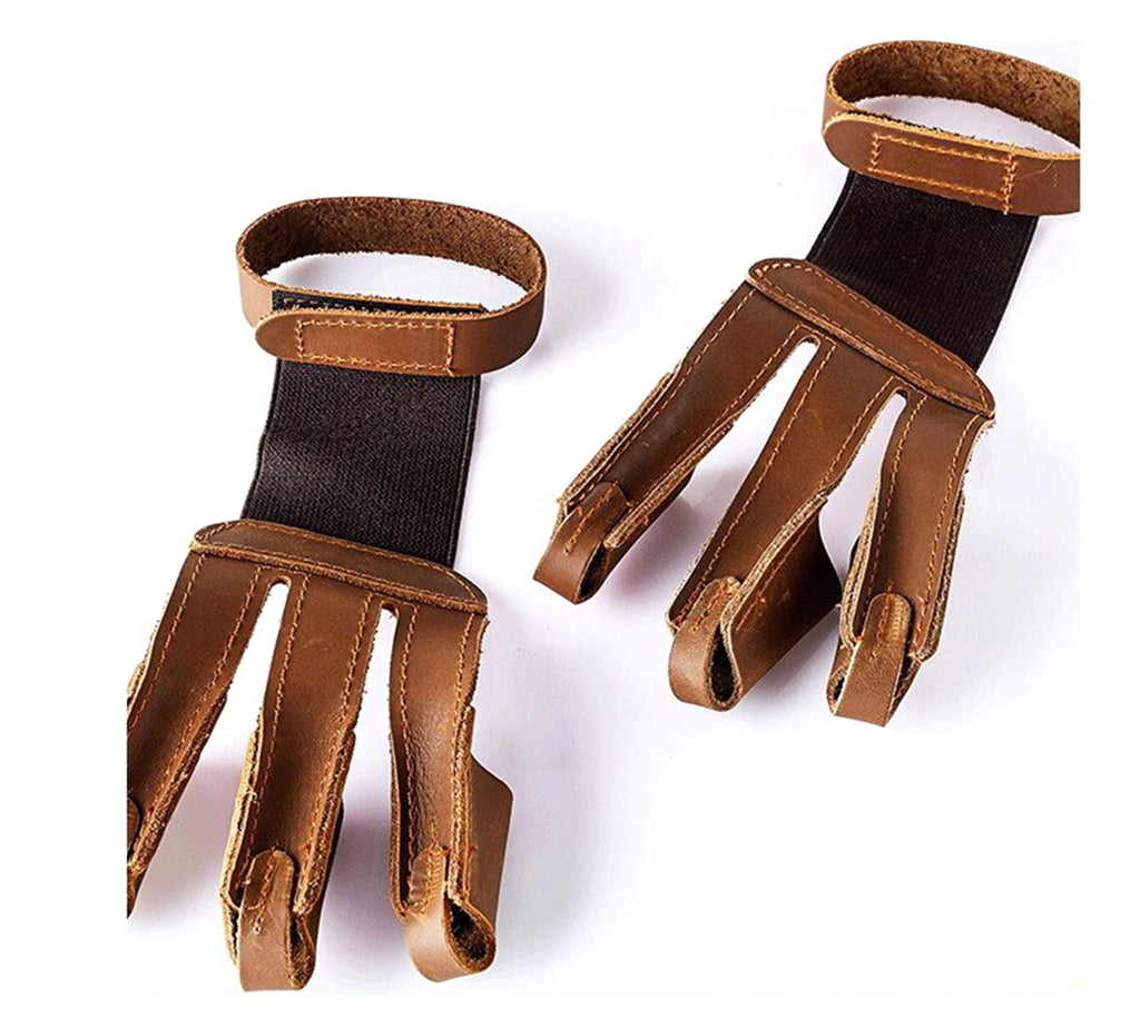 Archery Shooting Glove 3 Finger Protection Compound Recurve Bow Hunting Target