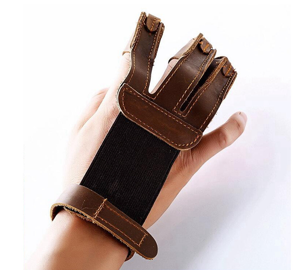 Archery Shooting Glove 3 Finger Protection Compound Recurve Bow Hunting Target