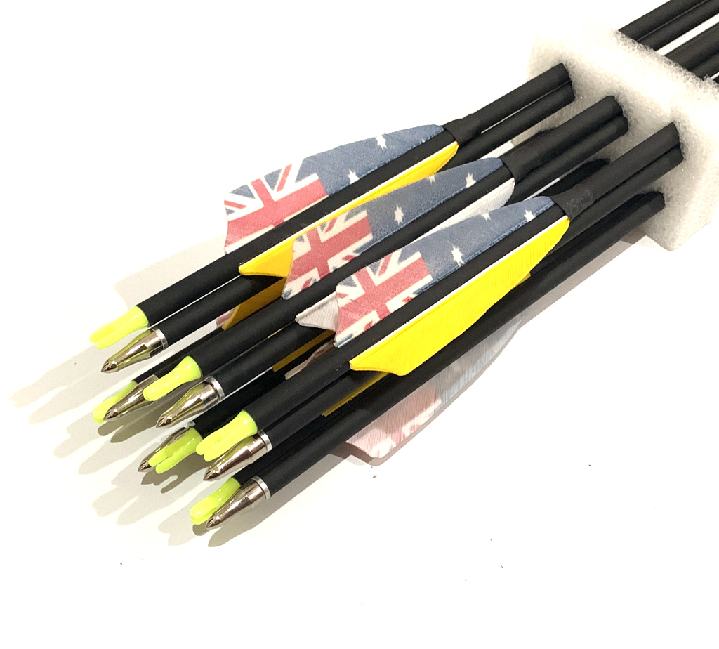 ARCHQUICK 31.5" Carbon Arrows Feather Compound Recurve Bow Hunting Target FLG