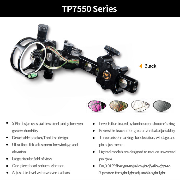 ARCHERY COMPOUND BOW SIGHT MICRO AND TOOL LESS ADJUST 4 Colours