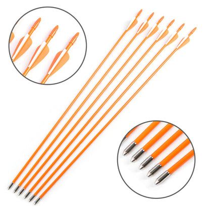 12x 28" Fiberglass Arrows upto 30LB For Kid Practice Target Recurve Compound Bow