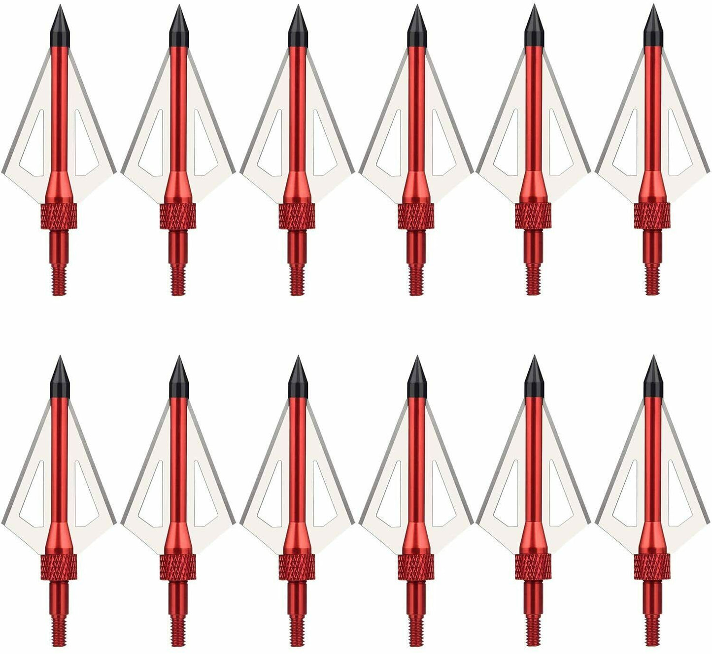 12x Archery Hunting Broadheads - 3 Blade 100grain Compound bow Recurve Bow