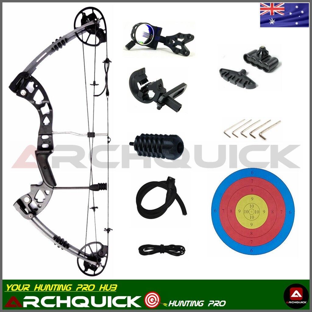 Junxing M1215 30-70lbs Compound Bow KIT Archery Bow HUNTING Package Black Camo