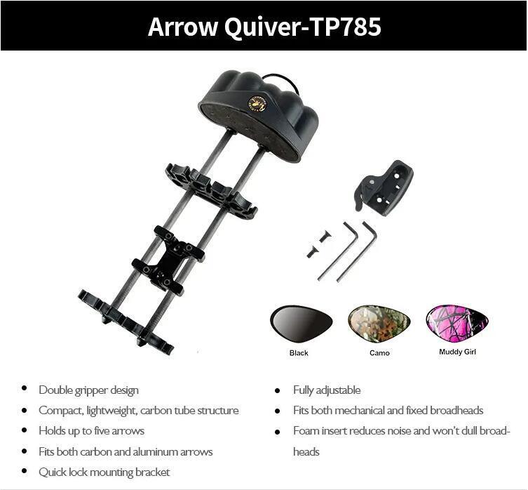 TP ARCHERY ARROW QUIVER TP785 HUNTING COMPOUND BOW QUICK DETACH