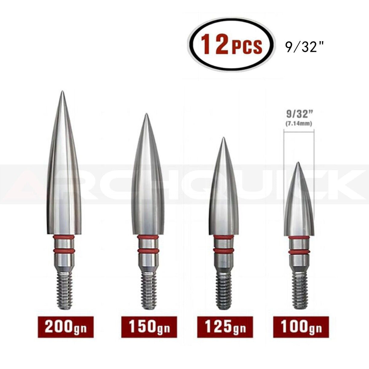 AAP Stainless Steel Bullet Points target 9/32" 19/32" 5/16" 100/125/150/200Grain