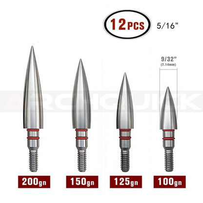 AAP Stainless Steel Bullet Points target 9/32" 19/32" 5/16" 100/125/150/200Grain