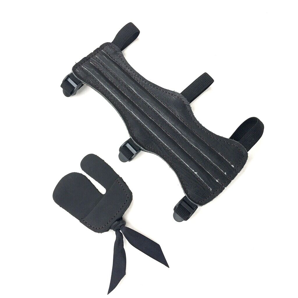 Archery Wrist Arm Guard Finger Tab Kit Compound Bow Recurve Bow Arm Protection