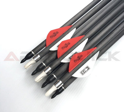 12 X 31.5" CARBON ARROWS 2" FLETCH Spine 340 COMPOUND OR RECURVE BOW TARGET