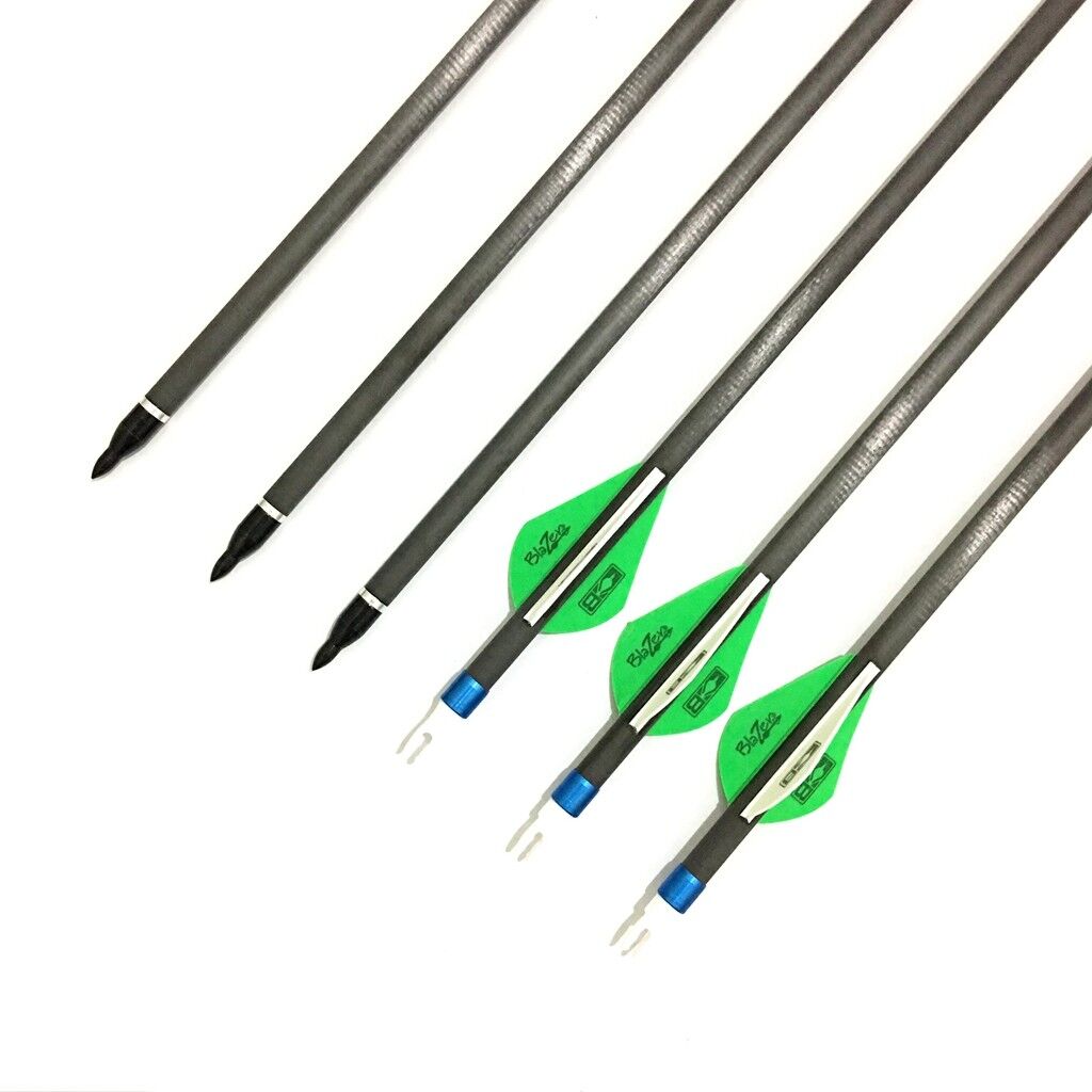 12 X 31.5" CARBON ARROWS 2" FLETCH Spine 340 COMPOUND OR RECURVE BOW TARGET