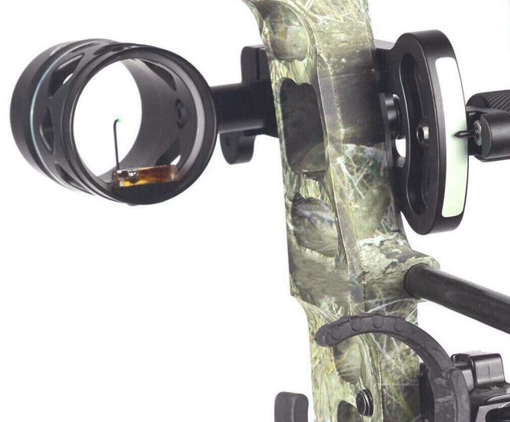 SHARROW Single Pin Archery Bow Sight – 0.019" Fiber, Adjustable, Right Hand, Black